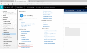 cost element dimensions dynamics 365
