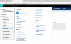 cost object dimensions dynamics 365
