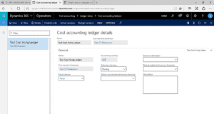 cost accounting ledger dynamics 365