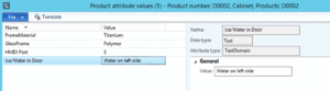 product attribute values dynamics ax