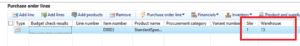 purchase order lines dynamics ax