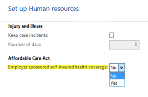 setting up Affordable Care Act Dynamics AX