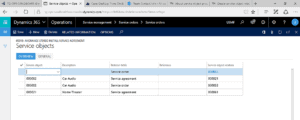 navigating to service objects in relations area dynamics 365