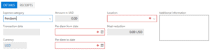 per diem expense report in dynamics 365 for operations