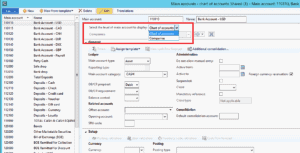general ledger setup main account dynamics ax level companies