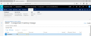 consignment inventory useage in dynamics 365