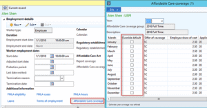 individual worker monthly details affordable care dynamics ax