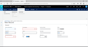 new service subscription project dynamics 365