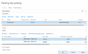 generating packing slip dynamics 365 for operations
