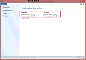 view payroll tax data version