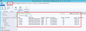displaying pending transactions intercompany project timesheets in dynamics ax 2012