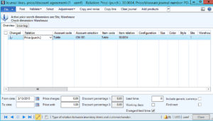 account code item code price discount journal dynamics ax 2012