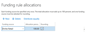 dynamics 365 for operations funding rule allocations