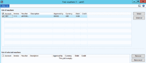 select vouchers dynamics ax 2012