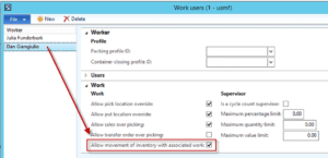 warehouse management worker dynamics ax