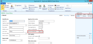 previous employee appication dynamics ax