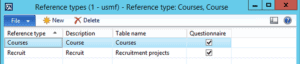 questionnaires reference types dynamics ax