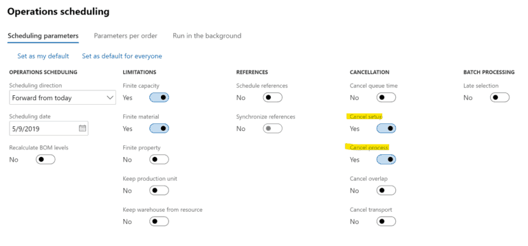 dynamics 365 operations scheduling