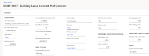 lease details dynamics 365