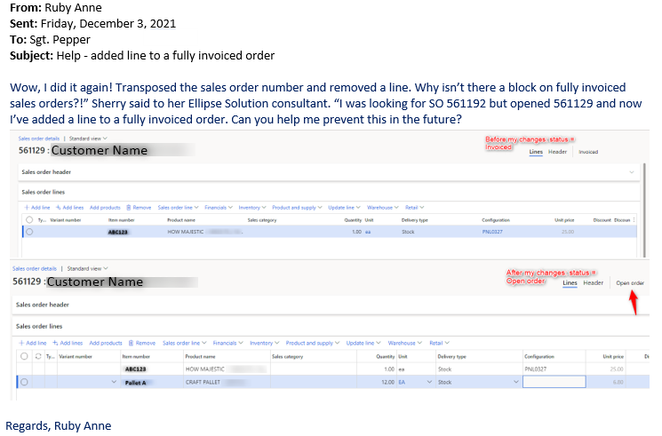 prevent updates fully invoiced sales order dynamics 365