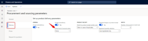 dynamics 365 procurement and sourcing parameters
