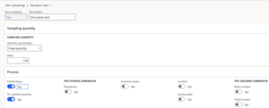 Adding an item sampling record to D365 Quality Management